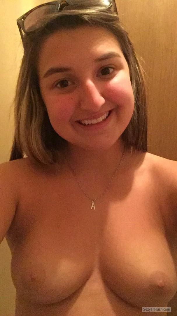Tit Flash: My Medium Tits - Topless Boob Slut from United Kingdom